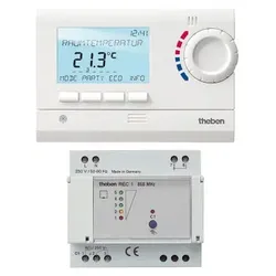 Theben 8339501 Uhrenthermostat mit Funksteuerung, 7 Tage, 1 Zonenregelung RAMSES 833 top2 HF Set 1