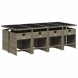 vidaXL Garten-Essgruppe 9-tlg. Grau
