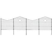 ESTEXO Gartenzaun Set Teichzaun 10 Elemente Steckzaun Metallzaun Zaunset Spitzbögen Gitter-Zaun Metall-Gitter Teichzaun-Set (Anthrazit)