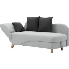 vente-unique PENELOPE rechte Chaiselongue aus hellgrauem Stoff mit Stauraum für Bettzeug - Hellgrau