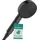 Hansgrohe Pulsify S - wassersparender Duschkopf 5,7 l/min (EcoSmart+), Handbrause mit 1 Strahlart (PowderRain), runde Duschbrause (105 mm), Sparduschkopf mit Antikalk-Funktion, Mattschwarz, 24121670