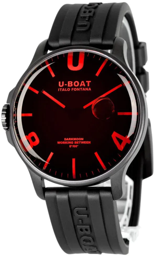U-Boat Men's 8465/B Darkmoon Red SS 44mm Watch
