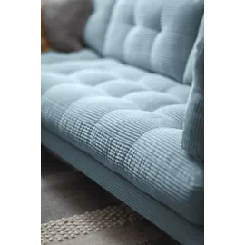 trends by hg Wohnlandschaft TRENDS BY HG "Landau U-Form", blau (mittelblau), B:265cm H:75cm T:265cm, Sofas, Wohnlandschaft, in Cord-Stoff mit Metallfuß, Topseller