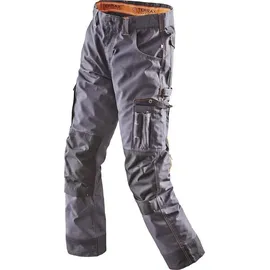 Terrax Workwear Arbeitshose mit integriertem Gürtel - Bundhose mit zahlreichen Taschen in Anthrazit-Schwarz Größe 58