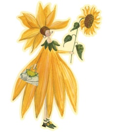 wall-art Wandtattoo »Gelbe Sonnenblumen Fee Mädchen«, (1 St.), selbstklebend, entfernbar, bunt