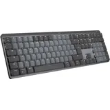 Logitech MX Mechanische kabellose beleuchtete Performance-Tastatur, Taktile leise Tasten, Hintergrundbeleuchtung, Bluetooth, USB-C, macOS, Windows, Linux, iOS, Android, Metall, Deutsches QWERTZ - Grau