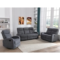 Couchgarnitur Relax 3+2+1 - Stoff - Grau - EVELYN