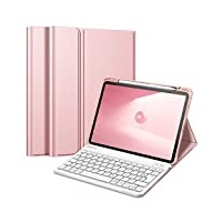 Fintie Tastatur Hülle für iPad Pro 11 2022 (4. Generation)/ iPad Pro 11 2021(3. Generation)/ 2020/2018, Keyboard case mit magnetisch Abnehmbarer Deutscher Tastatur mit QWERTZ Layout, Roségold