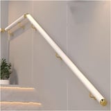 Handlauf Handläufe Geländer Treppen Modern Wandhalterung Handlauf PVC, Innen Außen Haltegriffe/ Runde Rohre Handläufe Mit Goldenen Halterungen, Für Flure Lofts Hotels Garten Treppengeländer ( Color :