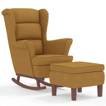 vidaXL Schaukelsessel mit Hocker Samt 64,5 x 96,5 x 96,5 cm Braun