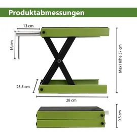 Trutzholm Hubtisch Stahl 95-370 mm grün höhenverstellbar