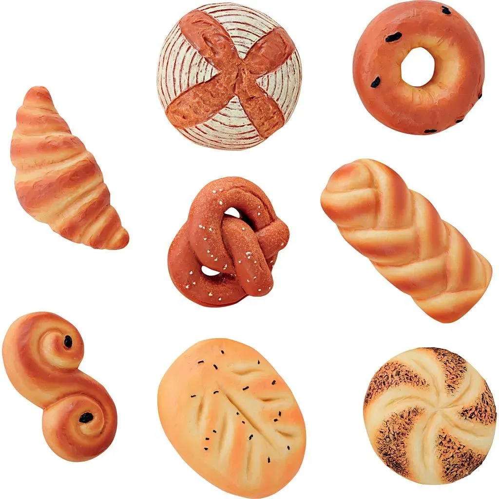 Spielessen aus Stein – Brot & Gebäck, 8 Stk.