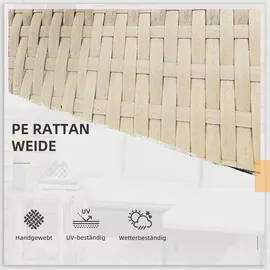 Outsunny Rattan Set 3-tlg. Creme