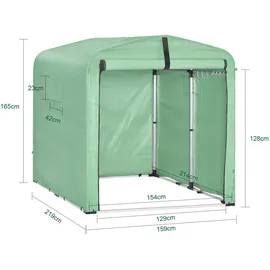 SoBuy Fahrradgarage 159x165x219 cm Metall Grün