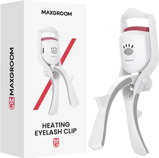 MAXGROOM Elektrischer Wimpernformer, tragbarer Wimpernformer mit dreistufiger Temperaturregelung, 30 Sekunden schnelles Vorheizen, Typ-C-Aufladung, Weiß, BM2310