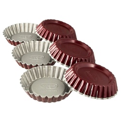 Dr. Oetker Backform Dr. Oetker – 6er Set Torteletts Ø10cm Kleine Obst- Kuchen- Rund- rot