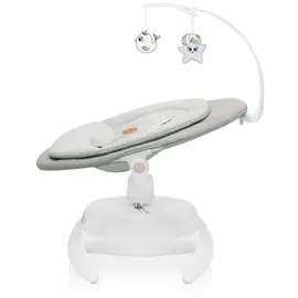 lionelo - Babyschaukel mit Melodie MELL Beige Sand 4xAA + Fernbedienung - Weiß/Beige