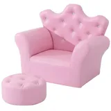 Homcom Kindersessel mit Hocker rosa