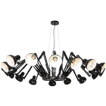 QAZQA Industrielle Hängelampe schwarz 16-flammig verstellbar - Hobby Spinne