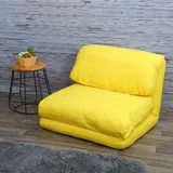 Mendler Schlafsessel HWC-E68, Schlafsofa Funktionssessel Klappsessel Relaxsessel, Stoff/Textil ~ gelb
