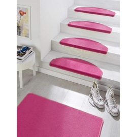 HANSE HOME Stufenmatten Fancy – Treppen-Teppich Treppenmatten Selbstklebend Stufenteppich Treppenstufen Pink, ca. 23x65cm 15 Stück