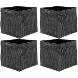 lycce Aufbewahrungskorb Faltbare Aufbewahrungsbox Cord 4P 33 x 33 x 31 cm grau