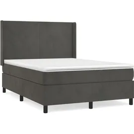 vidaXL Boxspringbett 140 x 200 cm Dunkelgrau