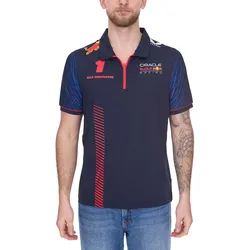 Oracle Red Bull Racing F1 Max Verstappen Herren Polo-Hemd mit Grafikdruck auf Front- und Rückseite Polo-Shirt TM3181 Navy - XXL