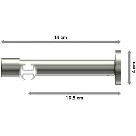 Interdeco GARDINENSTANGE INNENLAUF Prestige Sitra 240 cm (geteilt in 2 x 120 cm), 1-läufig, 20 mm Ø Edelstahl-Optik
