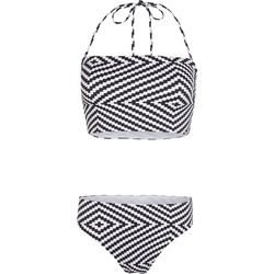 O'Neill Surfers Not Street Children Longline Jen Love Bandeau Bikini Set black & white snsc (39061) 42