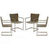 Gravidus 4er Set Freischwinger Gartenstuhl Schwingstuhl Esszimmer Garten Stuhl Taupe