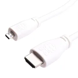 offizielles Raspberry Pi Micro HDMI Kabel, weiss, 2,0m