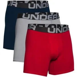 Under Armour Charged Cotton 6in 3 Pack Herren ROT|grau S