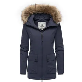 Ragwear Kurzmantel "Monadetta Warm", Damen, Gr. M (38), blau (navy), Obermaterial: 74% Baumwolle, 26% Nylon. Innenfutter: 100% Polyester.