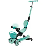 Globber Scooter Go-Up Baby 360 mint-dunkelmint mit Leuchtrollen, Leuchtmodul