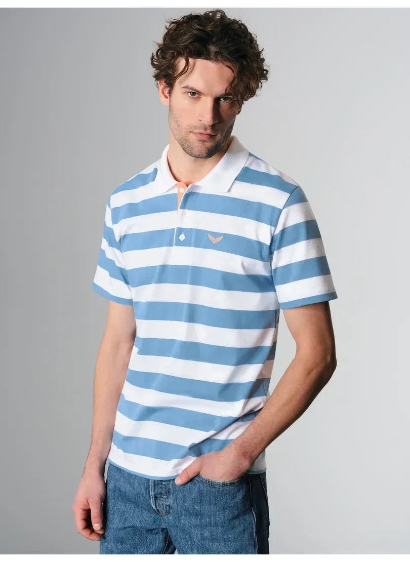 Trigema Poloshirt »TRIGEMA Heavy Poloshirt mit Ringelmuster« Trigema horizont M