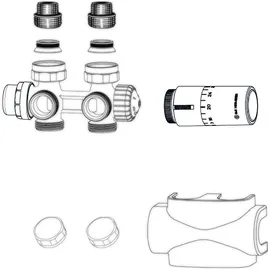 HEIMEIER Multilux 4-Set Thermostatventil Zweirohr verchromt