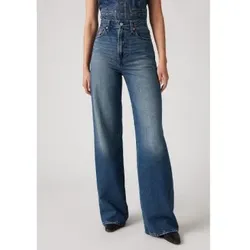 Levi's für Damen. A6081-0012 Ribcage Jeans mit weitem Bein blau (32/34), Lässig, Baumwolle, Denim