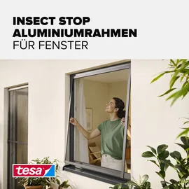 Tesa Fliegengitter mit Aluminiumrahmen 120 x 150 cm Anthrazit