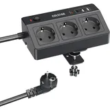 COLSTAR Tischsteckdose mit USB C PD 20W, 3 Fach Steckdose mit 1,8M Kabel, 16A Überspannungsschutz Steckdosenleiste Schreibtisch, Steckerleiste mit Schalter für Büro, Küche, Werkstatt, Schwarz