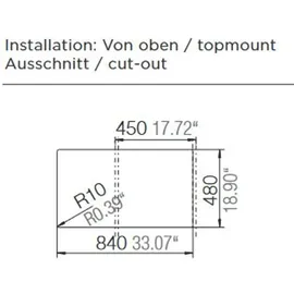 Schock Typos D-100 U Asphalt - Unterbauspüle - Unterschrank 45 cm Unterbau CRISTALITE®