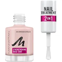 Manhattan Nail Treatment 2in1 Base Coat, transparenter Nagellack zur Kräftigung der Nägel, 12 ml