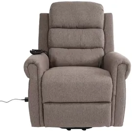 Mendler Fernsehsessel HWC-K63, Relaxsessel Sessel, Liegefunktion Aufstehhilfe Massage Heizfunktion, Stoff/Textil ~ dunkelgrau