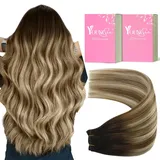 YoungSee Tressen Echthaar Balayage Echthaar Tressen 55CM Lang Haartressen Echthaar Extensions Tressen Echthaar Weft Hair Extensions Weave Extensions Echthaar Extensions Echthaar Tressen 100g #2