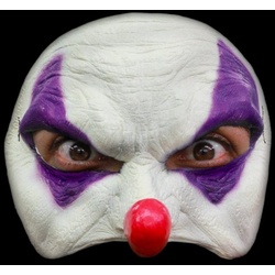 Ghoulish Productions Verkleidungsmaske Lila Clown Halbmaske, Spaßmacher zum Fürchten weiß
