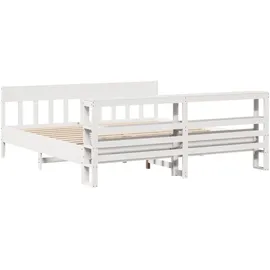 vidaXL Massivholzbett 180 x 200 cm Weiß