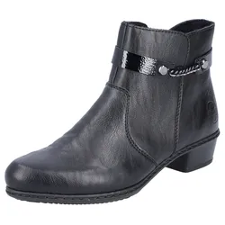 Stiefelette RIEKER, Damen, Gr. 38, schwarz, Synthetik, elegant, Schuhe, mit kleiner Zierkette am Schaft, schmale Form