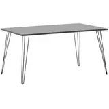 MÖBELPARTNER Fynn Schreibtisch platingrau rechteckig, 4-Fuß-Gestell schwarz 160,0 x 80,0 cm