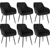Woltu Esszimmerstuhl gepolstert schwarz 6er Set