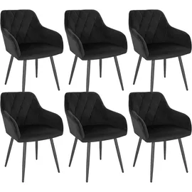 Woltu Esszimmerstuhl gepolstert schwarz 6er Set